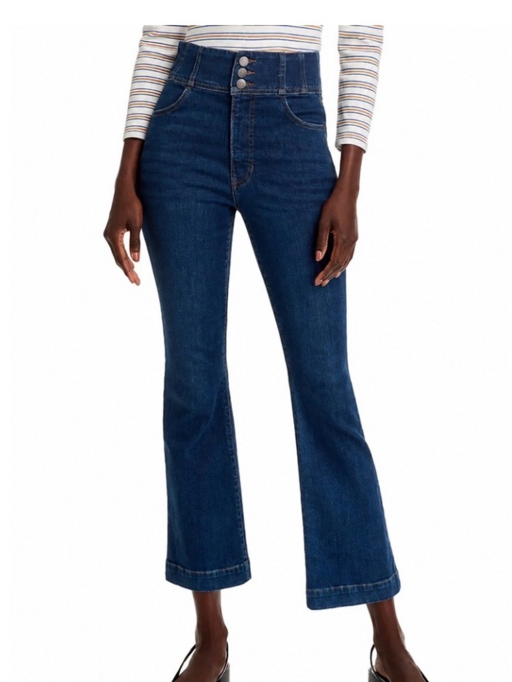 Veronica Beard Carson Ankle Flare Jeans dark wash indigo size 27